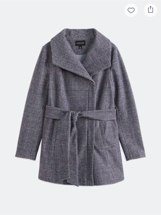 41 Hawthorn Jackets & Blazers - 41 Hawthorn Gray Plaid Tie-Waist Pea Coat